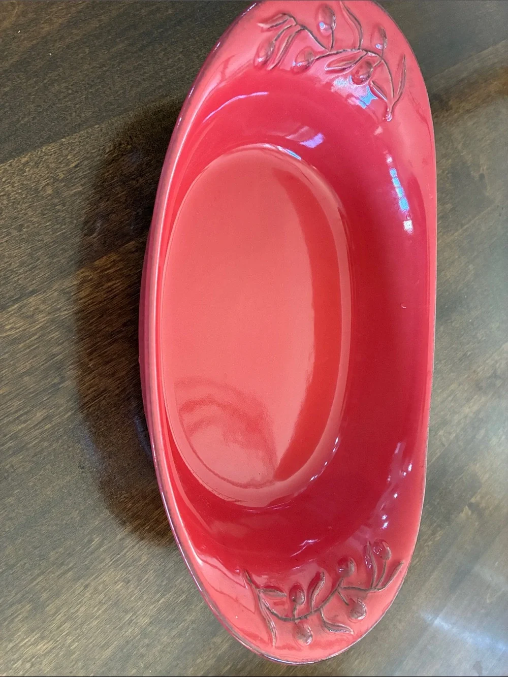 Cerutil Stoneware Oval Baking Casserole Dish Orange Color Made In Portugal 7x12”